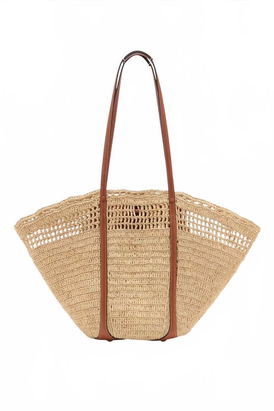 NEW ULLA JOHNSON women's marina raffia tote bag in natural